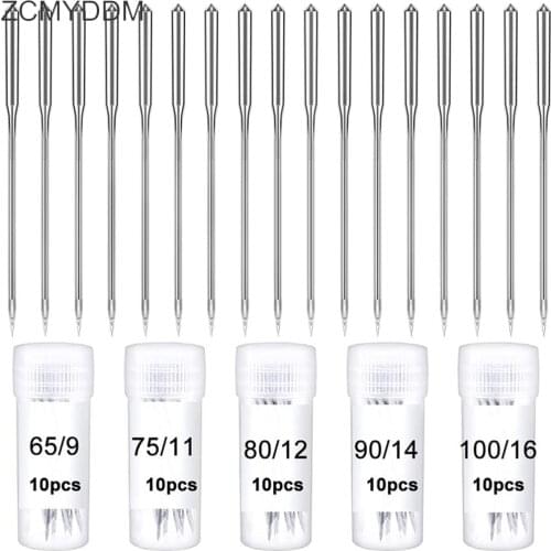 ZCMYDDM 1/5PCS Universal Regular Point Sewing Machine Needles 65/9 75/11 80/12 90/14 100/16 for Household Sewing Accessories