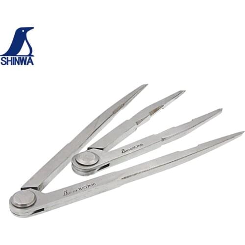 SHINWA Standard Industrial Compass Drawing rule Woodworking circle Fitter tool Tungsten steel head Scriber Compasses Gauges