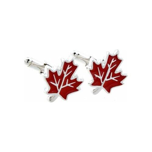 Red Maple Leaf Cufflink Cuff Link 15 Pairs Wholesale Free Shipping