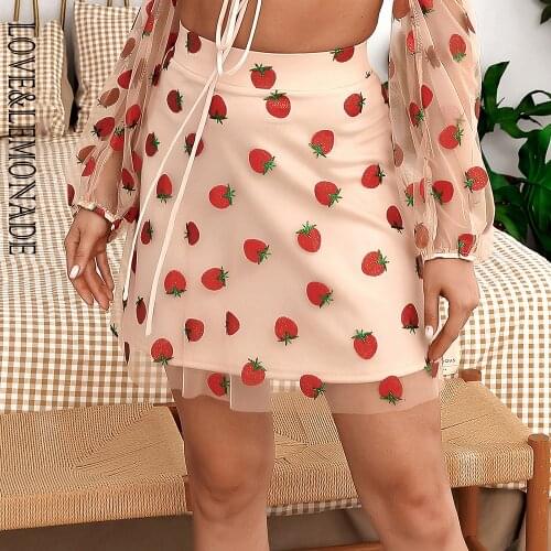 Женские юбки с высокой талией LOVE&LEMONADE China At AliExpress