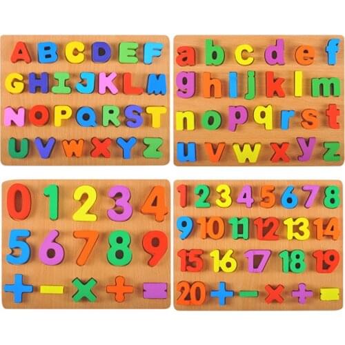 Montessori Materials Alphabet Number Board Educational Wooden Toys For Children Letters Math Puzzles for Kids Teaching Aids Toy