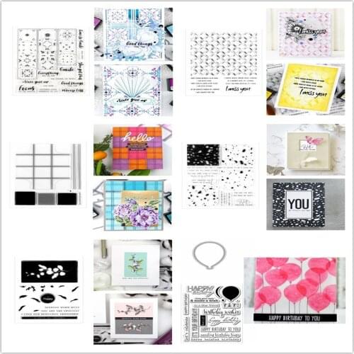 Matrix Geometry Repetition Clear Transparent Stamps For DIY Scrapbooking Album Crafts Paper Cards Making Template 2020 New