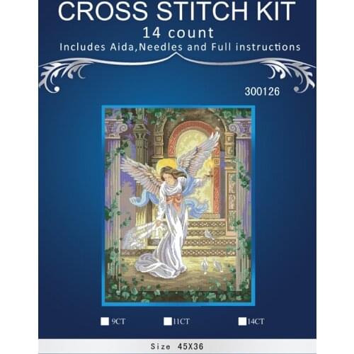 Oneroom Cross Stitch Embroidery Kits 14CT angel girl Cotton Thread Painting DIY Needlework DMC New Year Home Decor