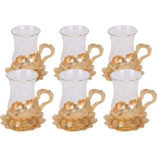 Glass coffee cup and saucer set afternoon tea cup kitchenware glass water cup home living room decoration free coffee spoon