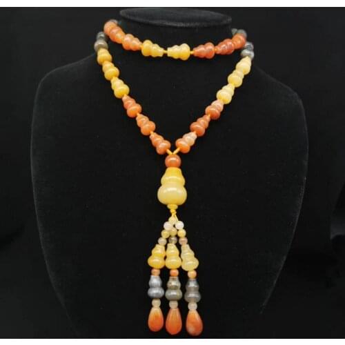 Nature multicolour Gemstone Bead Necklace multicolor bottle gourd Lucky Ornaments