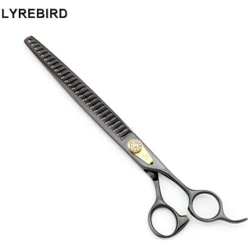 Pet Hair Thinning Scissor 8.5 Inch Hairdresser Black Dog Hair Groomer 27 Teeth 50% Thinning Rate Lyrebird NEW