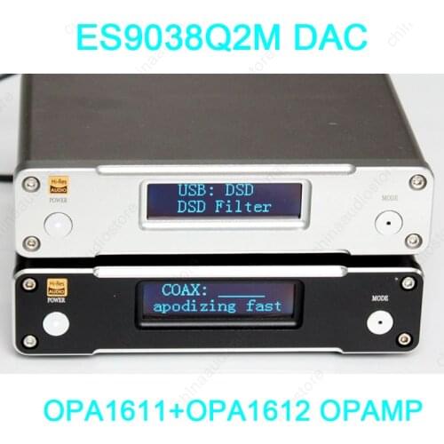 Hi-Res ES9038Q2M DAC Optical Coaxial ES9038 XMOS XU208 USB DAC DSD DSD256 DAC OLED Screen OPA1611+OPA1622 OPAMPS