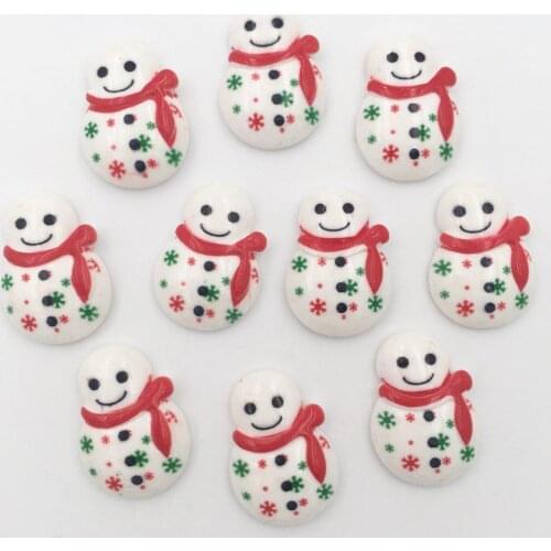 Resin Lovely Mix Colorful Mini Snowman Flatback Cabochon Stone 20PCS Scrapbook DIY Decor Home Figurine Crafts OK063*2