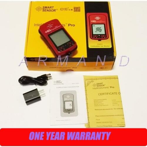 Portable Combustible gas leak detection detector Smart Sensor AS8902 0-100% LEL Sound Light Alarm