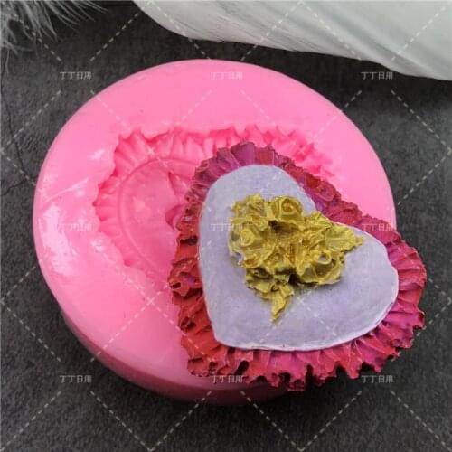 Lovely Heart Shaped Silicone Chocolate Cake Candy Lollipop Lolly Heart Baking Mould Ice Mold Cake decorating tools
