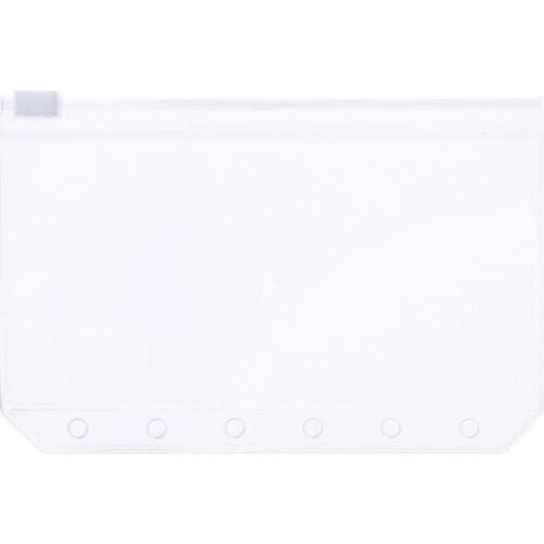 Clear PVC Storage Bag Pouch For Notebook Diary Day Planner Zipper Business Cards
