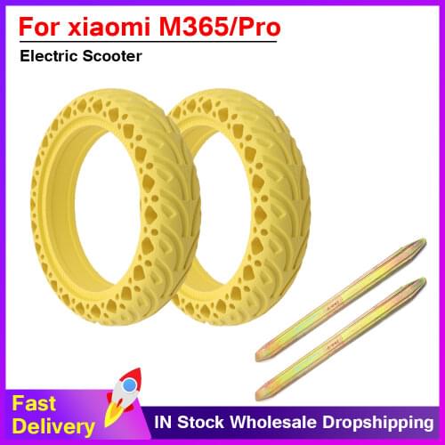 8.5" Rubber Solid yellow Tire for Xiaomi M365 Electric Scooter Shock Absorber Damping Tyre For mijia M365 Pro Scooter Tubeless