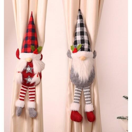 Christmas Cloth Curtain Holder Santa Claus Christmas Decorations for Home Natal Christmas Ornaments New Year 2022 Christmas Gift