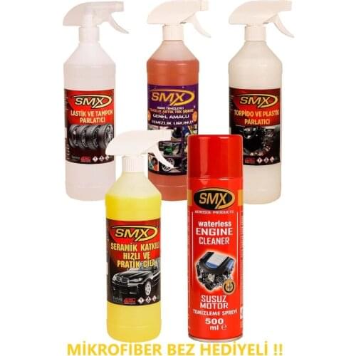 SMX 5'Lİ AUTO MAINTENANCE KIT (BUMPER + RUBBER + GENERAL + TORPEDO + POLISH + MOTOR) 474226708