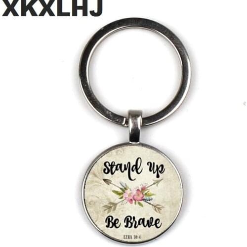 Stand up BRAVE NECKLACE, charm pendant, gift for her, faithful charm keychain, warrior charm, survivor Bold NECKLACE