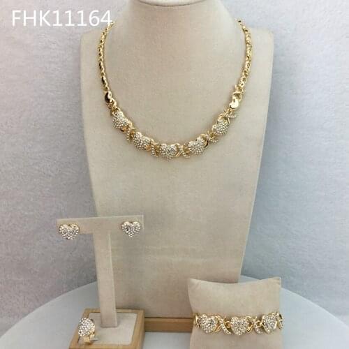 Yuminglai African Sets Rhinestone Hugs and Kisses Fashion Jewelry Set for Woman FHK11164