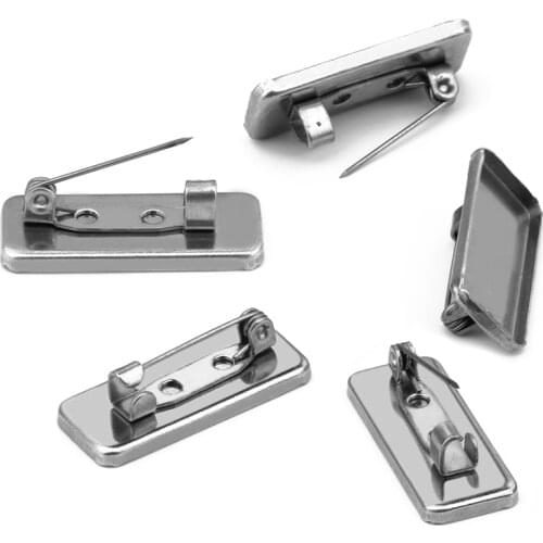 10pcs Stainless Steel Brooch Clip 10x25mm Blank Base Pins Safety Pins Brooch Settings Blank Base For DIY Jewelry Making Supplies