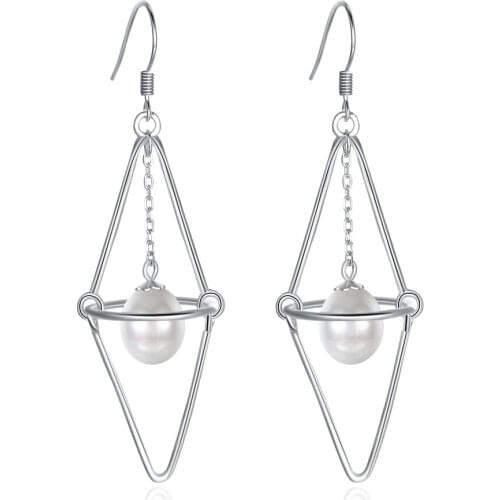ZEMIOR 925 Sterling Silver Geometric Drop Earrings For Women Simple Shell Pearl Earring Anniversary Female Fine Jewelry On Sale