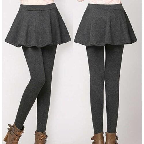 Winter Keep Warm Solid Pants High Waist Large Size Women Leggings Tight Plus Velvet Thicken Skirt Pants Stretch Slim Leggings