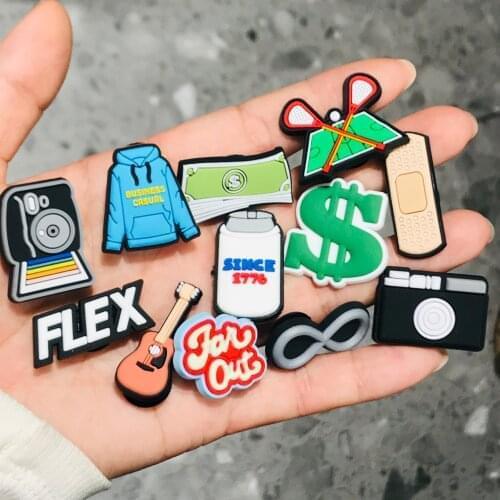 1Pcs Money Cash Band-Aid Bandage Bottle FLEX Clothes Shoes PVC Shoe Charms Accessories Clog DIY Wristbands Backpack Kids Gift