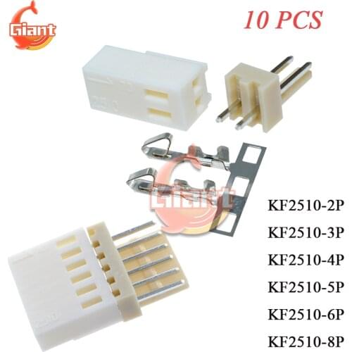 10PCS KF2510-2P KF2510-3P KF2510-4P KF2510-5P KF2510-6P KF2510-8P 2.54mm Pitch Terminal Housing Header Connectors DIY Kits 8 Pin