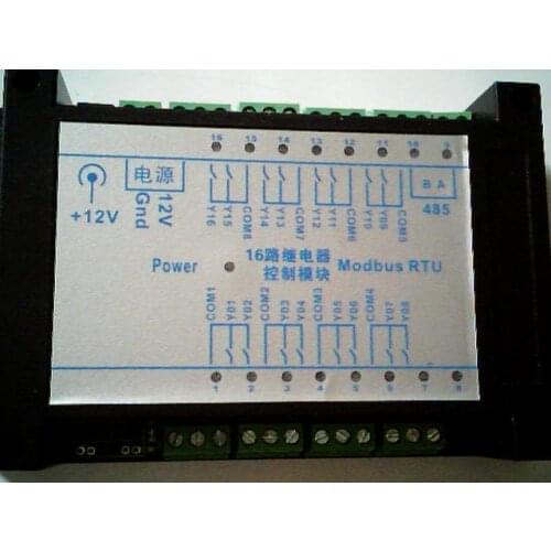 16-channel Relay Control Module ModbusRTU Standard Protocol Communication Touch Screen Text Connection