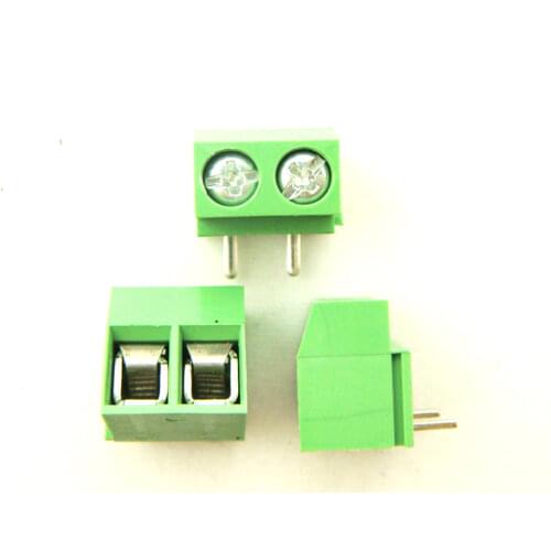 20PCS 126-5.0-2P Screw 2Pin 5.0mm Bend Pin PCB Screw Terminal Block Connector(300V/10A)
