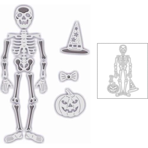 2020 New Halloween Skeleton Metal Cutting Dies Skull and Pumpkin Hat Die Cut Scrapbooking For Crafts Card Making No Stamps Sets