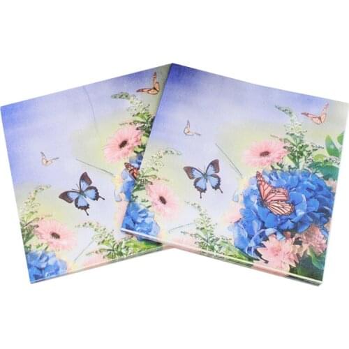 33*33cm 20pcs/lot Butterfly Vintage Paper Napkin Decoupage Paper Handmade Creative Decorative Tissue Birthday Party Decor