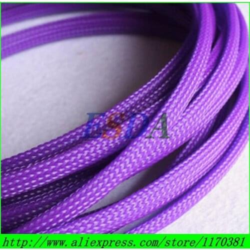 8MM Tight Braided PET Expandable Sleeving - 10 Meters Purple