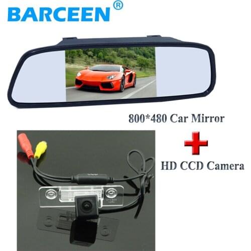 5" car reversing monitor bring color lcd display with rainproo function car parking camera night vision use for Skoda Octavia