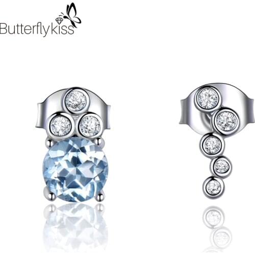 BK Women Natural Nano Peridot Topaz Unusual Earrings Real 925 Sterling Silver AAA+ Cubic Zircon Engagement Earrings Fine Jewelry