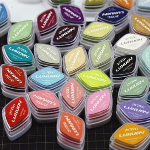 Color Droplets Pigment Ink Stamp for DIY Scrapbook Photo Album Decoration Manual Rubber Stamp 40 Colors