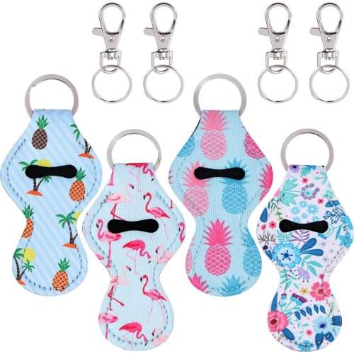 4Pcs Chapstick Holder Keychains Lipstick Holder Keychains Chapstick Keyring Holder
