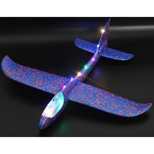 1Pcs 48cm Kids Toys Hand Throwing Foam Airplane Model Outdoor Children Light Fly Glider Aircraft Resistant Breakout Plane TY0416