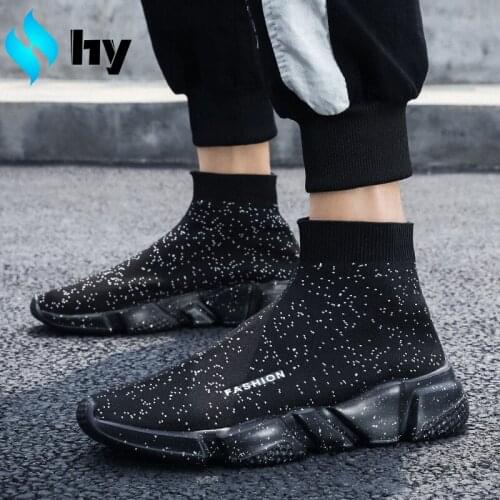 Men Socks Shoes Mens Sneakers Unisex Breathable Ankle Boots Women Casual Shoes Male Elasticity Soft Sole Shoes Zapatos Hombre