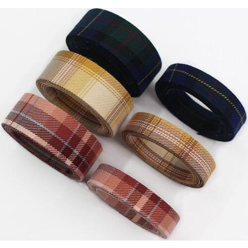 L-20918-1021,Multi-size Shirt tie check cloth Double-sided Ribbon, Diy Handmade Bow Hair Ornament ribbon Fabric webbing