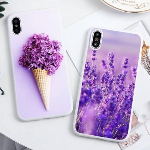 Lavender Phone Case Candy Color White for iPhone 11 pro XS MAX 8 7 6 6S Plus X 5S SE 2020 XR