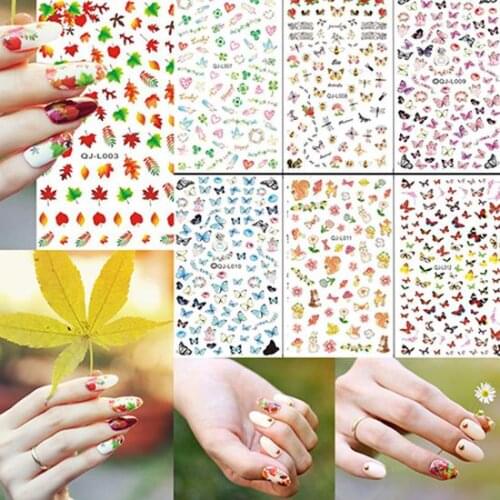 Map_le Leaf Flower Butterfly Manicure Nail Art Decal Stickers Tips Decoration Withmultiple pattern choice meeting your all needs