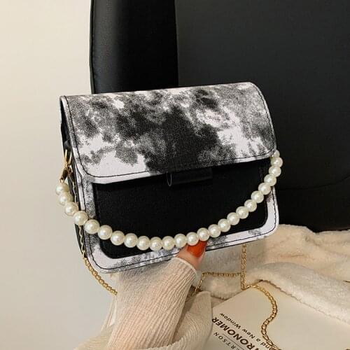 Fashion Pearl Chain Shoulder Bag Small Flap Crossbody Bags For Women Elegant Designer Handbags Ladies Messenger Bags