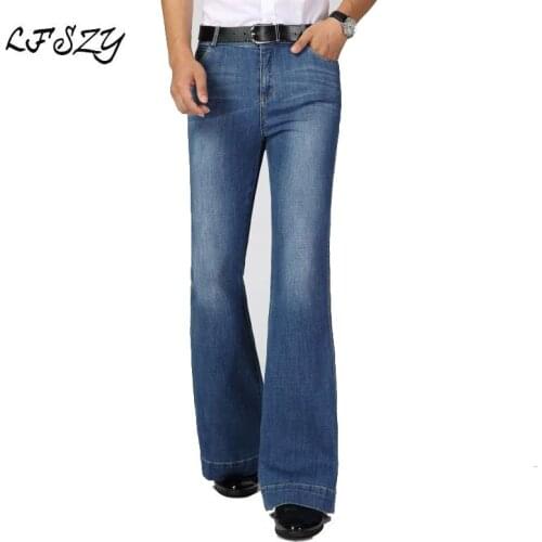 Jeans Men 2020 New Mens Mid-waist Big FIare Stretch trousers Mens High-quality Slim Fashion trousers Wide-legged FIared pants