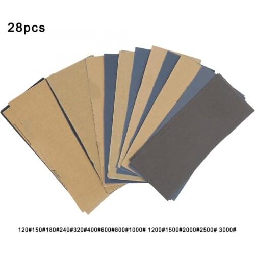 28Pcs/42Pcs 120#-3000# Sandpaper Grinding Sanding Abrasive Paper Sheets Set Auto Repair Wood Metal Polishing Tool