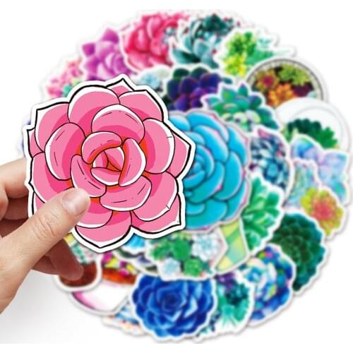 10/50PCS Cool Mixed Pretty Succulent Plant Stickers DIY Bike Travel Luggage Car Phone Guitar Laptop Waterproof Decal Stickers
