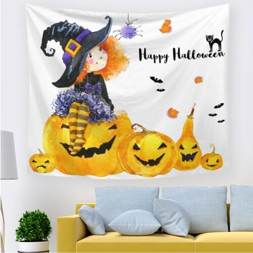 2021Halloween Wall Tapestry Wall Hanging Tapestry Wall Hanging with Pumpkins Wall Blanket For Bedroom Living Room DormHome Decor
