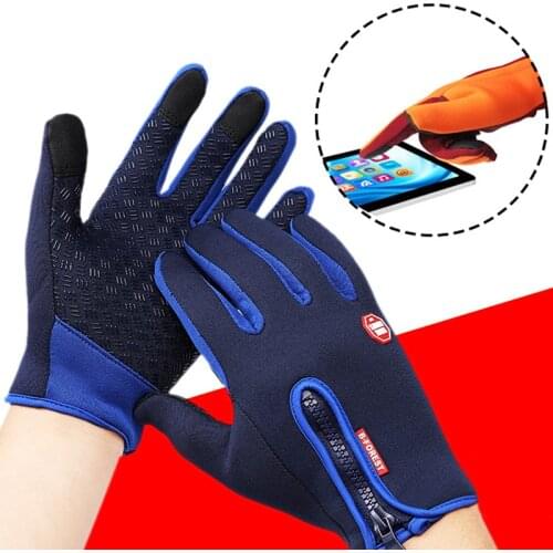 Touch Screen Anti-slip Full Finger Gloves Waterproof Outdoor Bike Skiing Motorcycle Riding Shockproof Winter Warm Bicycle Gloves