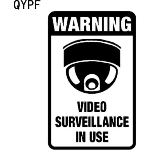 QYPF 10.4CM16.2CM Warning VIDEO SURVEILLANCE IN USE Graphic Car Sticker Black/Silver Vinyl Decoration S9-2259