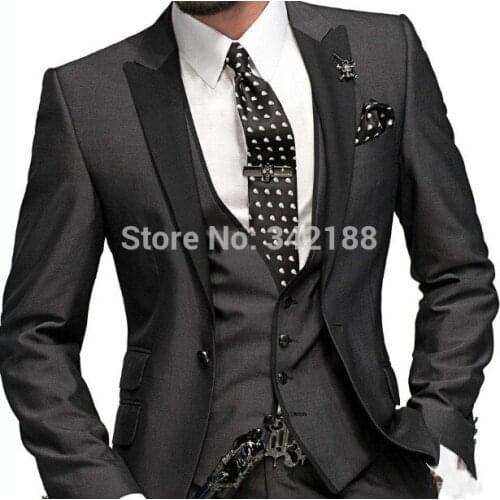Romantic grey wedding mans Suit /party dress/Lounge suit & Wedding Tuxedos / wedding suits (any color) wedding dress shop