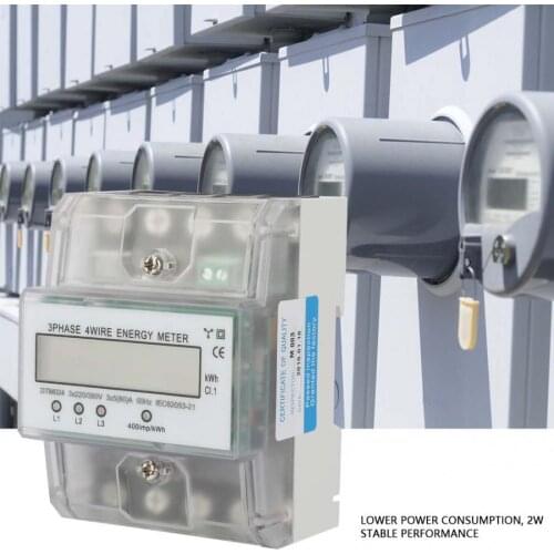 Energy Meter 220/380V 5-80A Energy Consumption Digital Electric Power Meter 3 Phase 4P KWh Meter