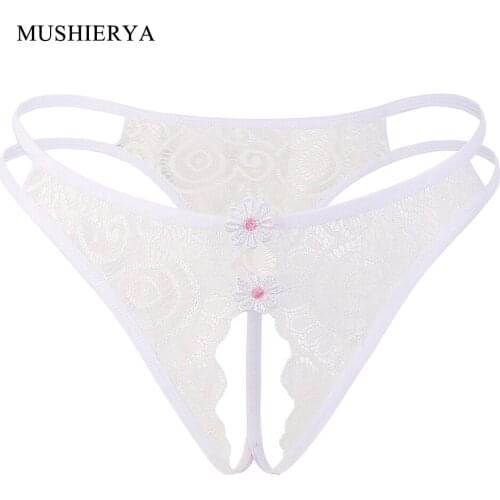 Open Crotch Sex Panties Erotic Lingerie Women Sexy Lace Panties Open Embroidery Seamless Transparent Briefs Knickers For Girls