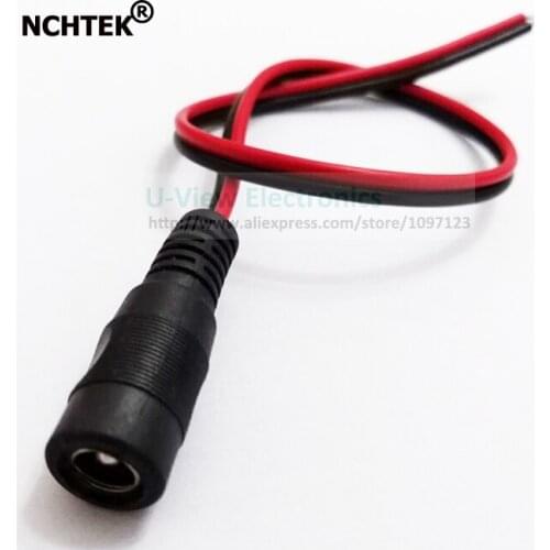NCHTEK DC 5.5x2.1mm Female Power Cord/Pigtail 2.1mm Female Power Plug lead For CCTV Cameras/Free DHL Shipping/500PCS